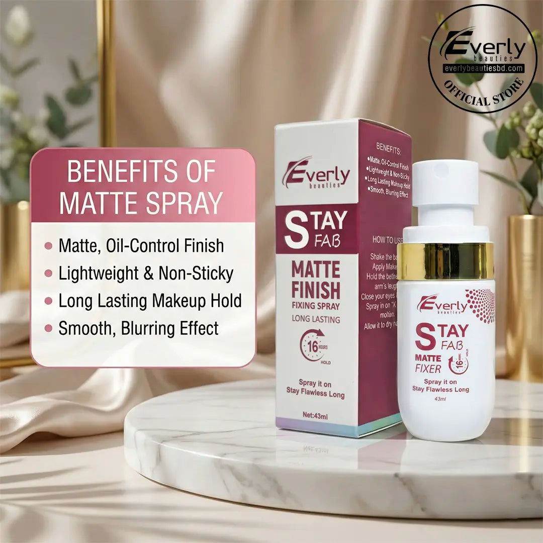 Everly Beauties Stay Fab Matte Fixing Spray – Shine Control Makeup Setting Spray