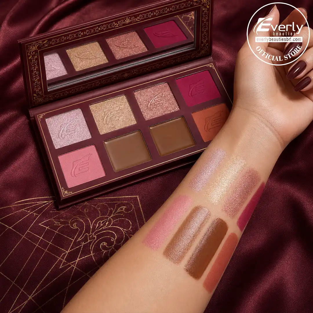 Everly Beauties Signature Luxe Face Palette - Blush, Highlighter & Contour