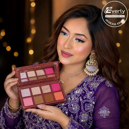 Everly Beauties Signature Luxe Face Palette - Blush, Highlighter & Contour