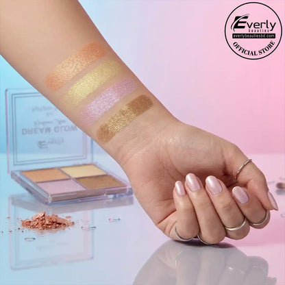 Everly Beauties 4in1 Highlighter Palette – Radiant Glow Face & Body Highlighter