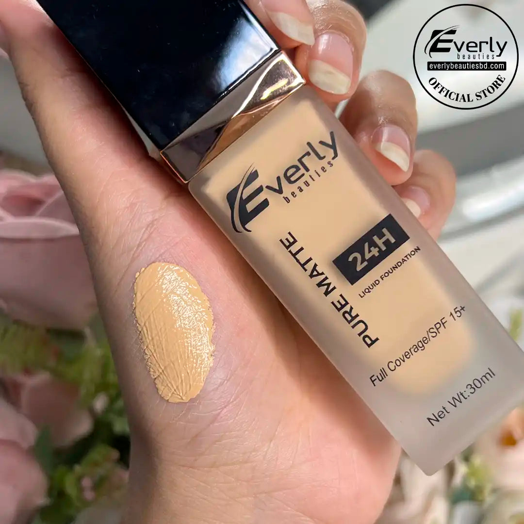 Everly Beauties Pure Matte Full Coverage Liquid Foundation with SPF 15+