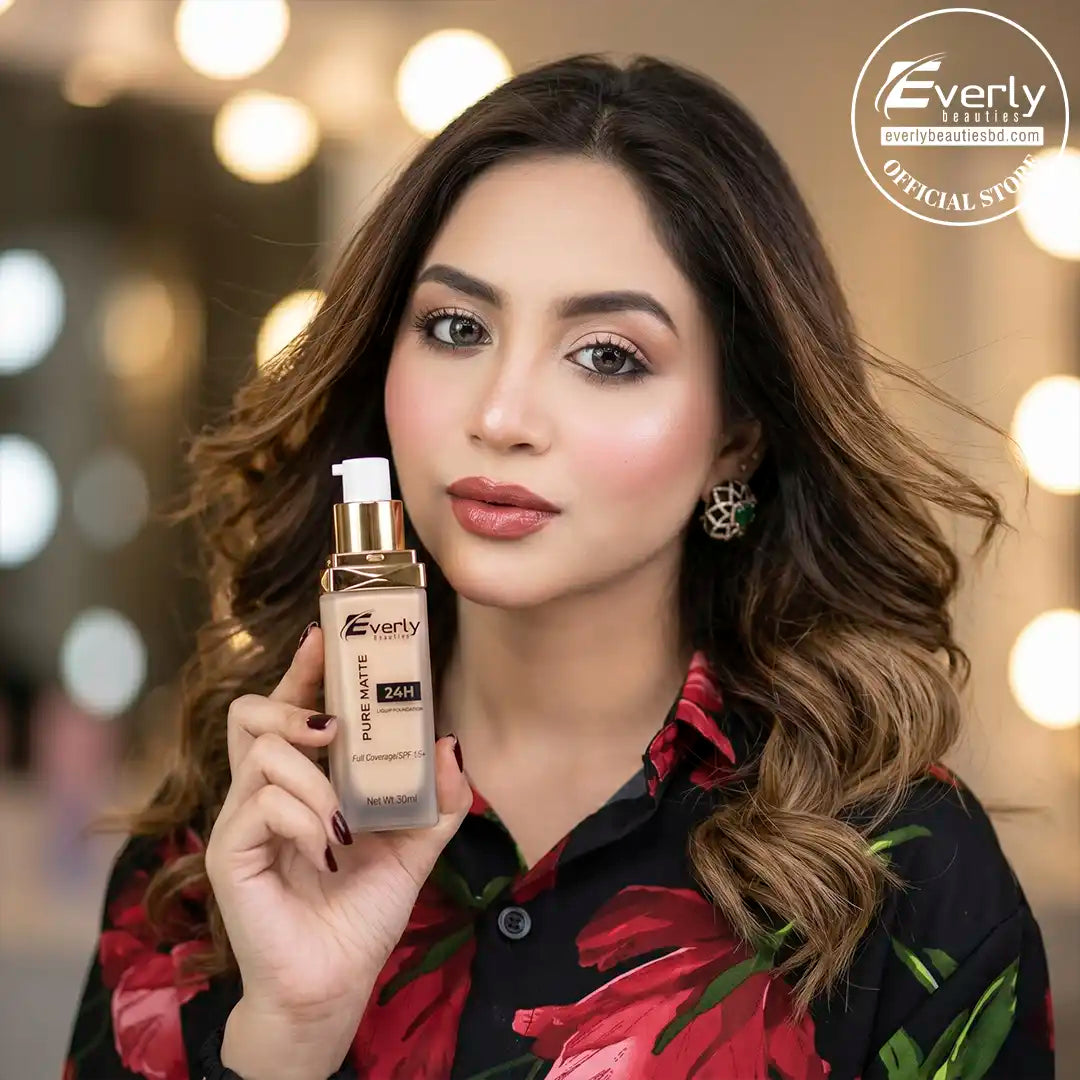 Everly Beauties Pure Matte Full Coverage Liquid Foundation with SPF 15+