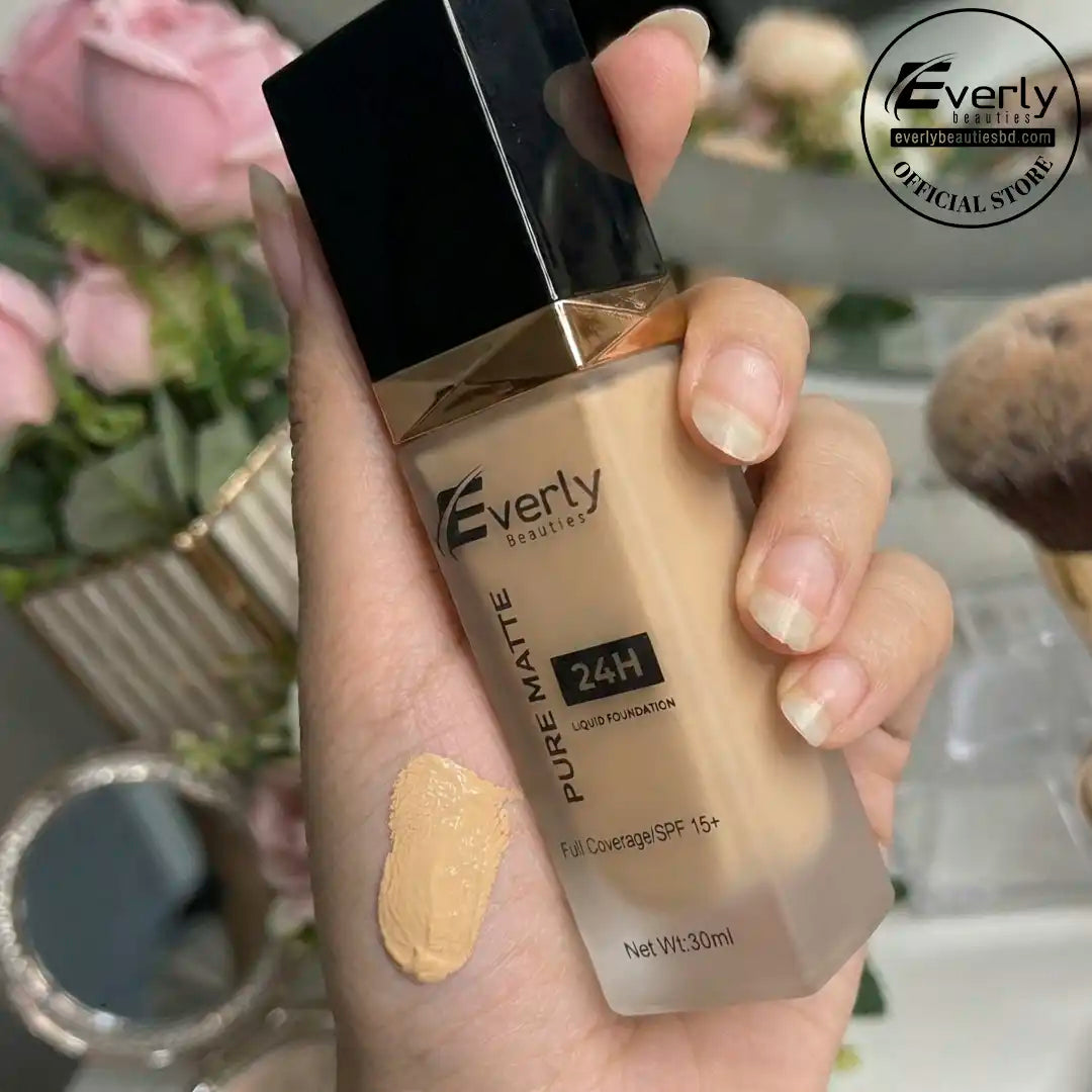Everly Beauties Pure Matte Full Coverage Liquid Foundation with SPF 15+